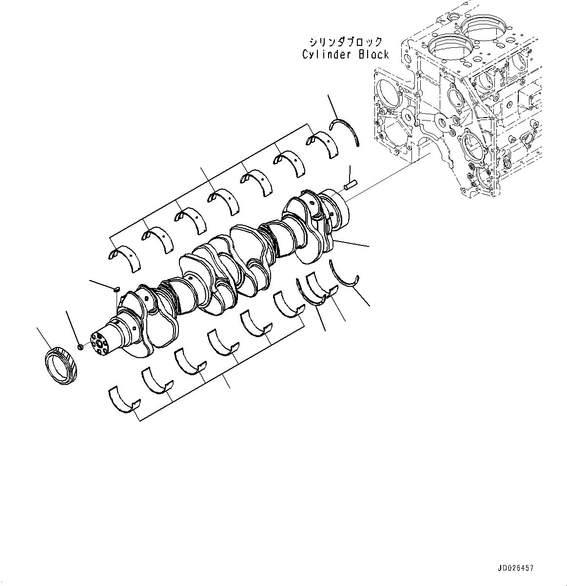 Схема запчастей Komatsu SAA6D140E-5E - КОЛЕНВАЛ (№-) КОЛЕНВАЛ