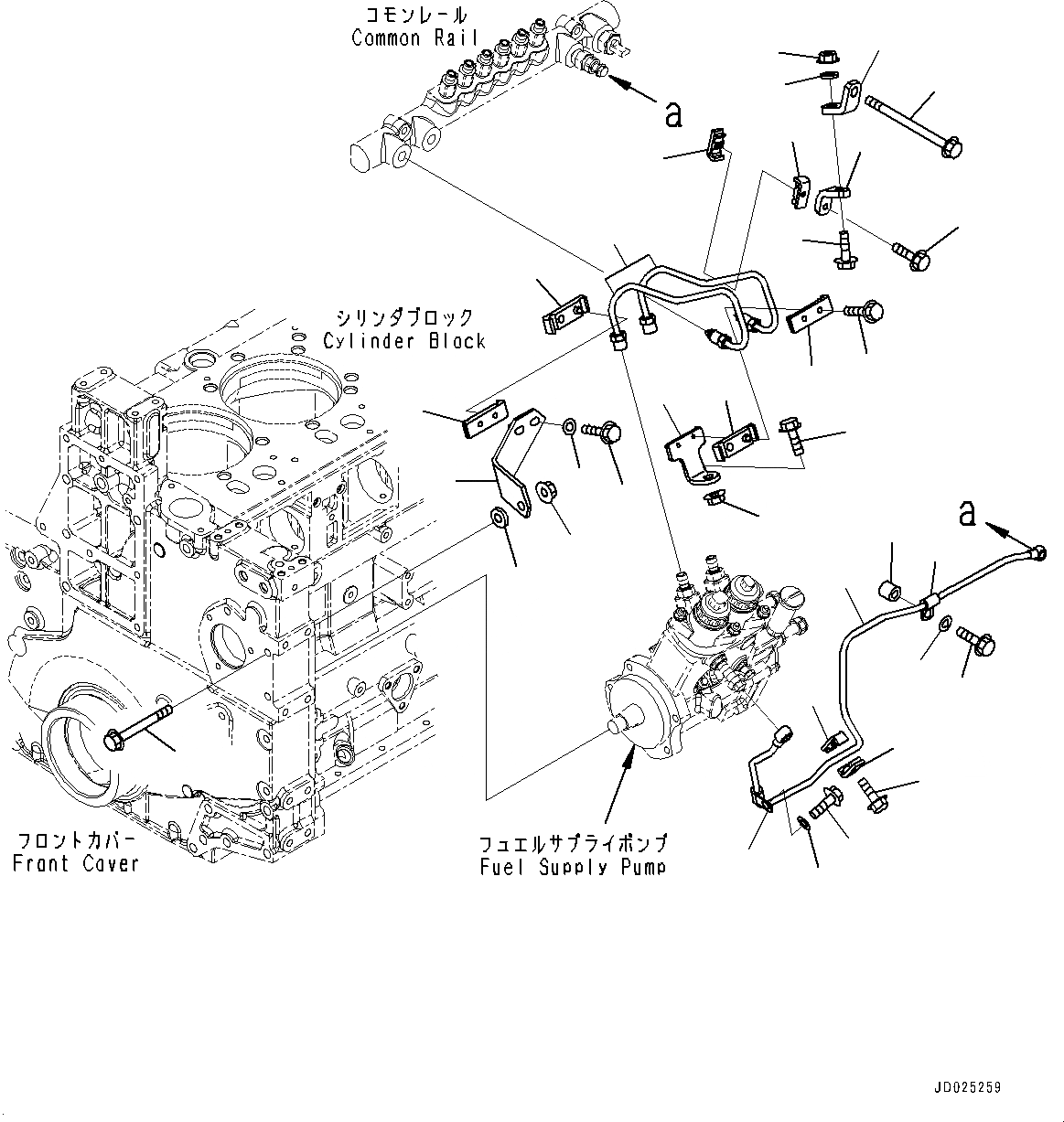 Схема запчастей Komatsu SAA6D140E-5E - ТОПЛИВН. НАСОС, КРЕПЛЕНИЕ (№-) ТОПЛИВН. НАСОС