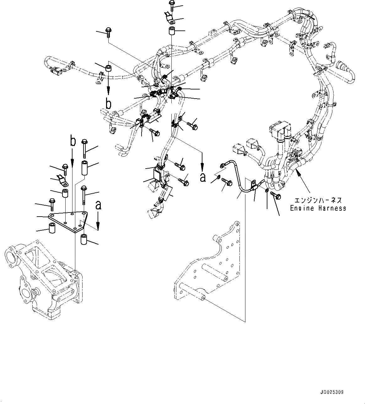 Схема запчастей Komatsu SAA6D140E-5E - ПРОВОДКА, (/) (№-) ПРОВОДКА, ДЛЯ EC NOISE REGULATION