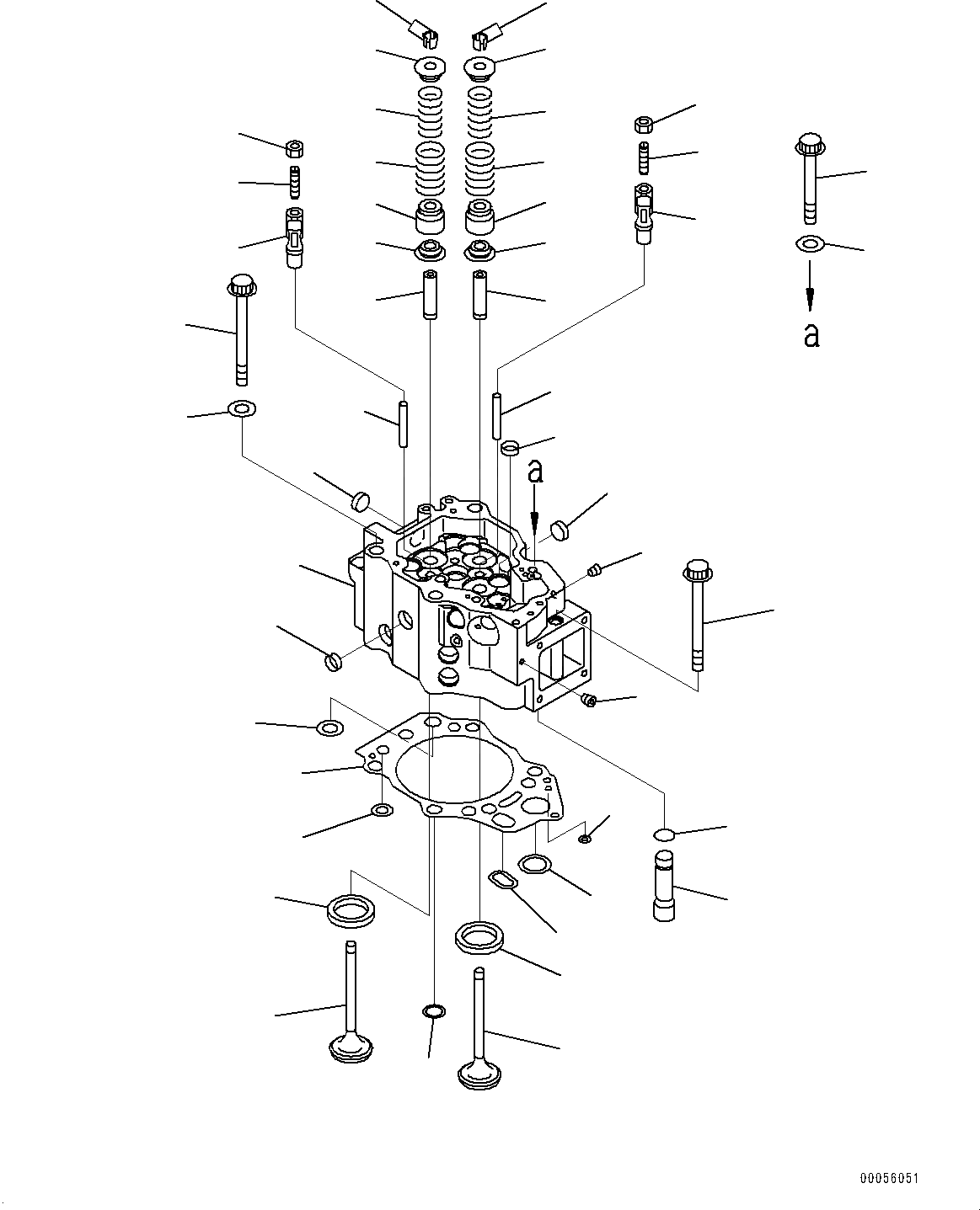 Схема запчастей Komatsu SAA12V140E-3D - ГОЛОВКА ЦИЛИНДРОВ (№9-) ГОЛОВКА ЦИЛИНДРОВ