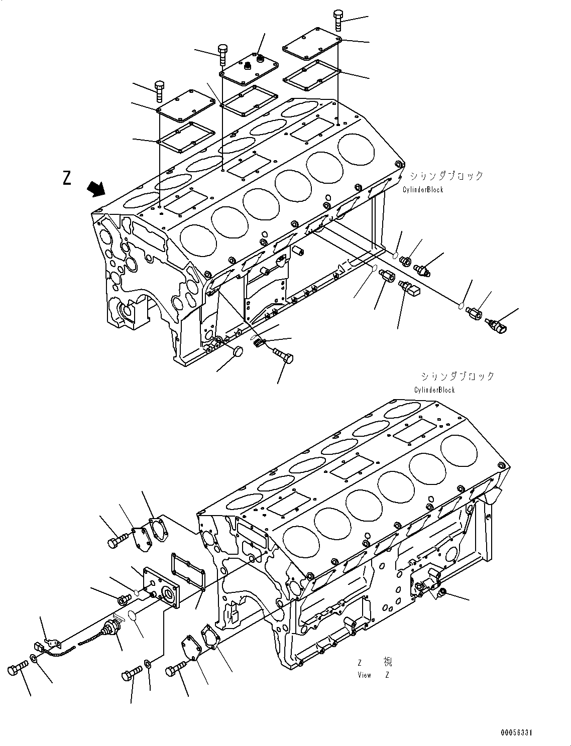 Схема запчастей Komatsu SAA12V140E-3D - ЭЛЕМЕНТЫ БЛОКА ЦИЛИНДРОВ (№9-) ЭЛЕМЕНТЫ БЛОКА ЦИЛИНДРОВ, ДЛЯ ХОЛОДН. AREA СПЕЦ-ЯIFICATION A (- DEG C)