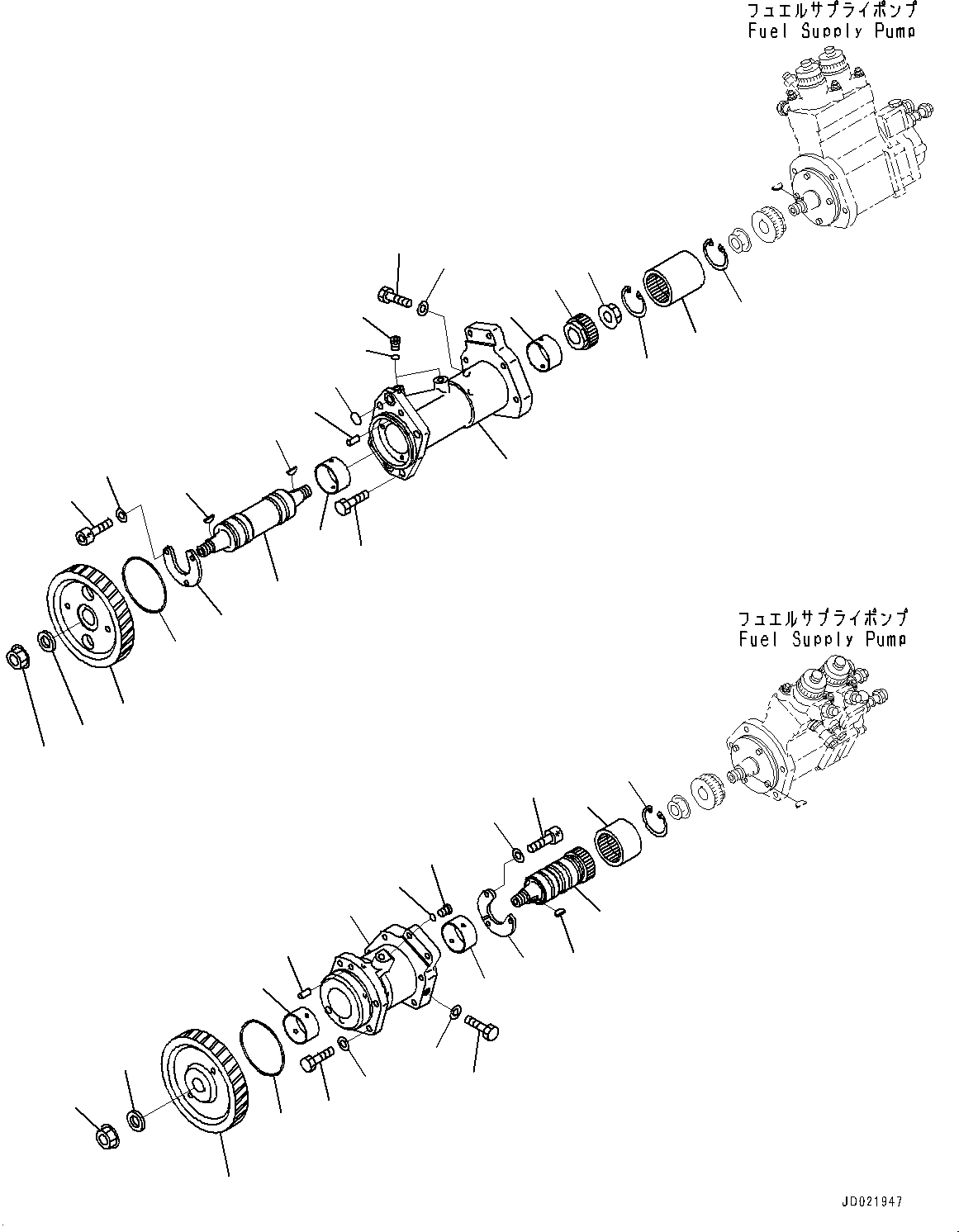 Схема запчастей Komatsu SAA12V140E-3D - ТОПЛИВН. НАСОС ПРИВОД (№9-) ТОПЛИВН. НАСОС ПРИВОД