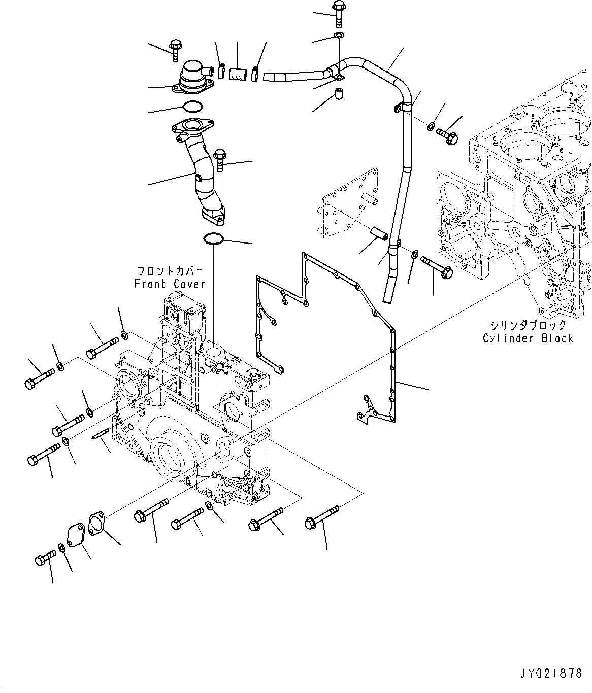 Схема запчастей Komatsu SAA6D140E-5ER - ЭЛЕМЕНТЫ ПЕРЕДН. КРЫШКИ И САПУН (№8-) ЭЛЕМЕНТЫ ПЕРЕДН. КРЫШКИ И САПУН