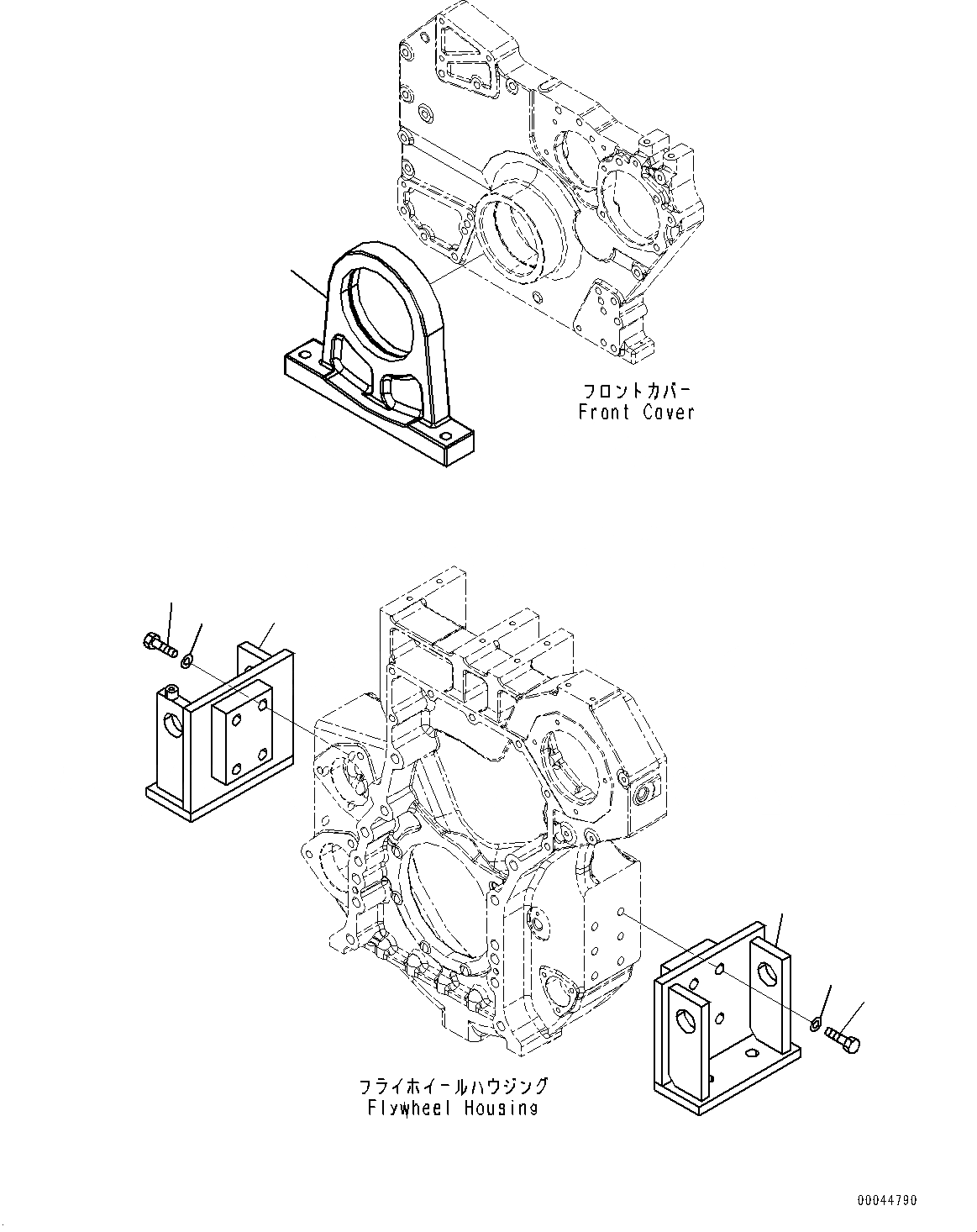 Схема запчастей Komatsu SAA6D170E-5BR - КРЕПЛЕНИЕ ДВИГАТЕЛЯ (№8-) КРЕПЛЕНИЕ ДВИГАТЕЛЯ