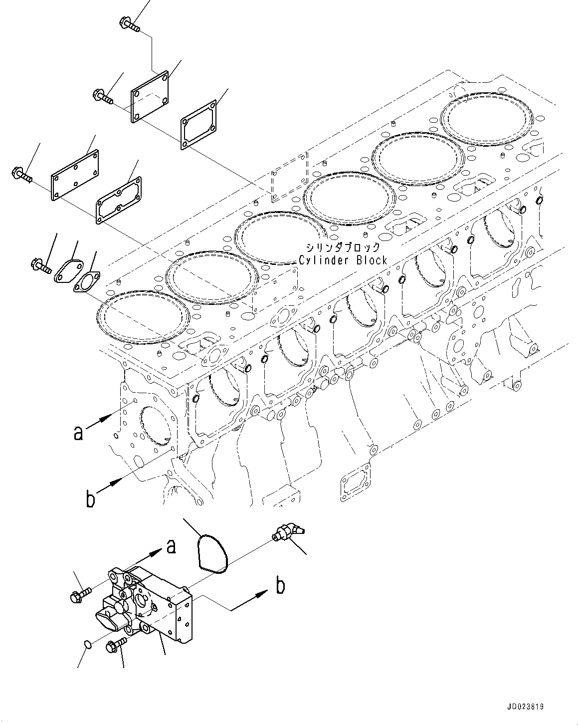 Схема запчастей Komatsu SAA6D170E-5BR - ЭЛЕМЕНТЫ БЛОКА ЦИЛИНДРОВ, ЭЛЕМЕНТЫ (№8-) ЭЛЕМЕНТЫ БЛОКА ЦИЛИНДРОВ, С VHMS (VHMS), ORBCOMM ТИП