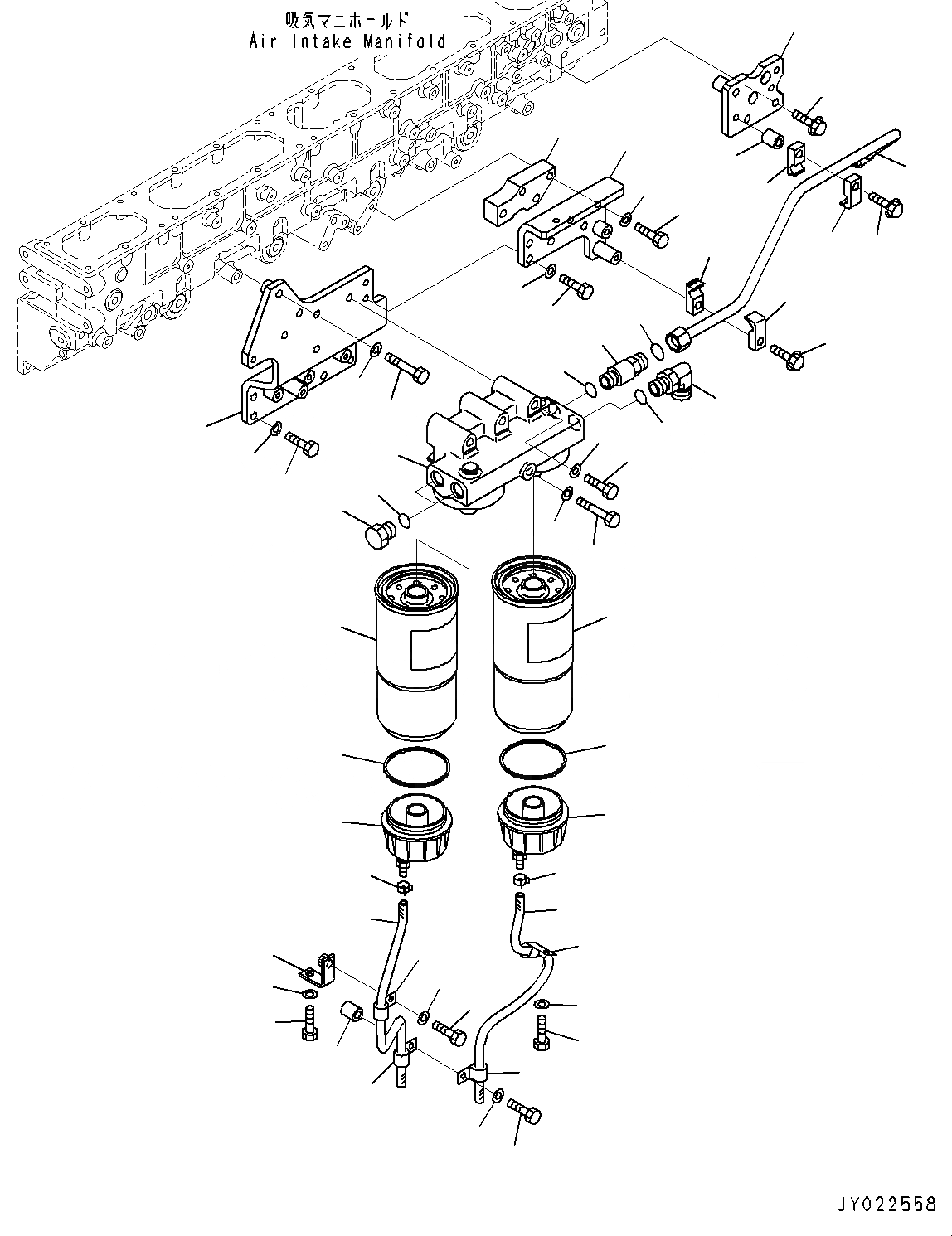 Схема запчастей Komatsu SAA6D170E-5BR - ТОПЛИВН. ФИЛЬТР. И ТРУБЫ, PREФИЛЬТР. И КРЕПЛЕНИЕ (№9-) ТОПЛИВН. ФИЛЬТР. И ТРУБЫ