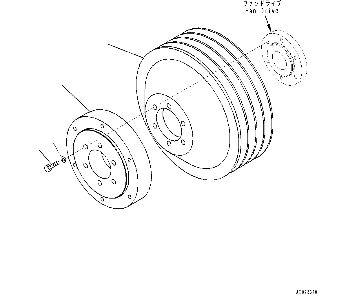 Схема запчастей Komatsu SAA6D170E-5BR - ВЕНТИЛЯТОР ОХЛАЖДЕНИЯ ПРИВОДН. ШКИВ (№8-) ВЕНТИЛЯТОР ОХЛАЖДЕНИЯ ПРИВОДН. ШКИВ