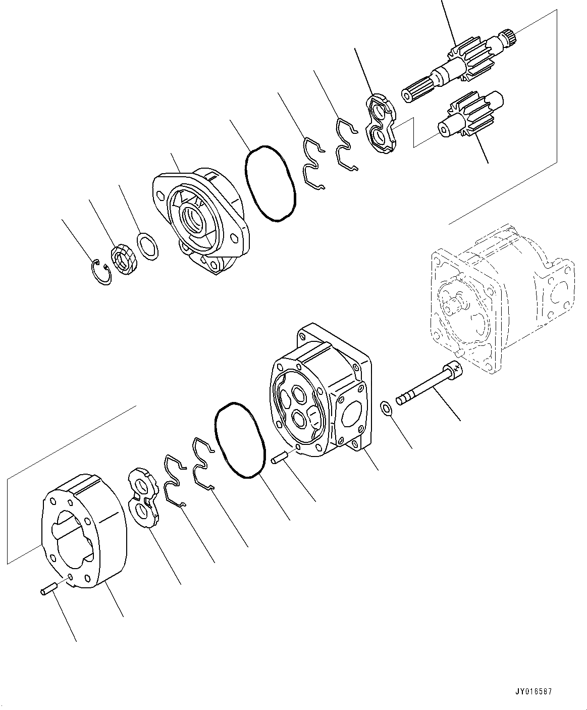 Схема запчастей Komatsu D65WX-17 - СИЛОВАЯ ПЕРЕДАЧА, ПРИВОД НАСОС (/) (№-) СИЛОВАЯ ПЕРЕДАЧА, БЕЗ ПОВОРОТН. ОТВАЛ С ИЗМ. УГЛОМ DOZER, ВНУТР. РАМА