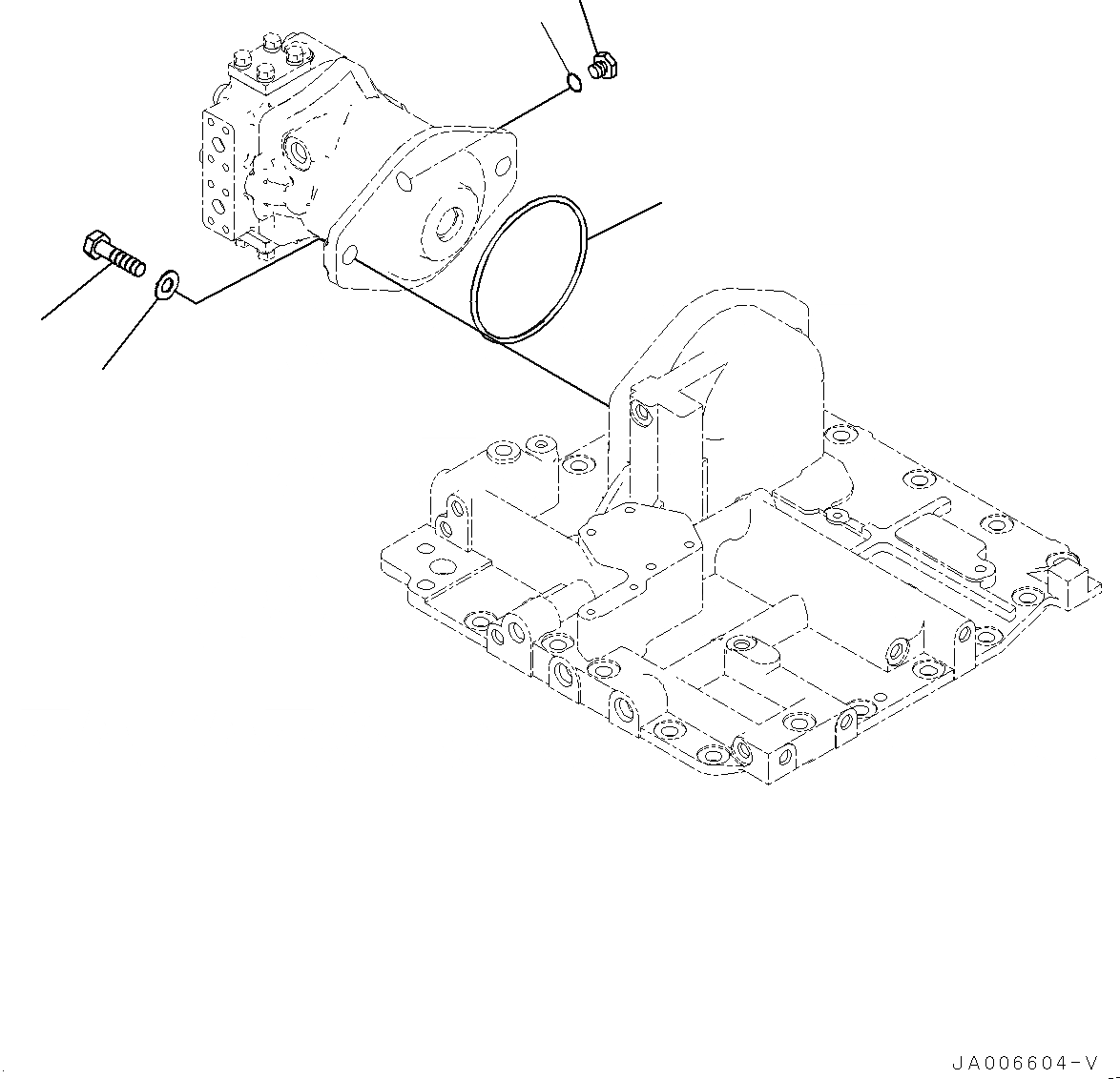 Схема запчастей Komatsu D65WX-17 - ГИДРАВЛ МАСЛ. НАСОС И МОТОР, МОТОР КРЕПЛЕНИЕ (№-) ГИДРАВЛ МАСЛ. НАСОС И МОТОР