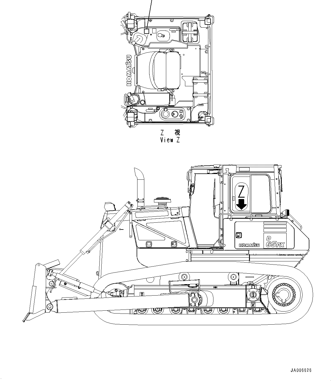 Схема запчастей Komatsu D65WX-17 - ОТВАЛ УПРАВЛ-Е ПЛАСТИНА (№-) ОТВАЛ УПРАВЛ-Е ПЛАСТИНА, ПОВОРОТН. ОТВАЛ С ИЗМ. УГЛОМ DOZER, ВНУТР. РАМА