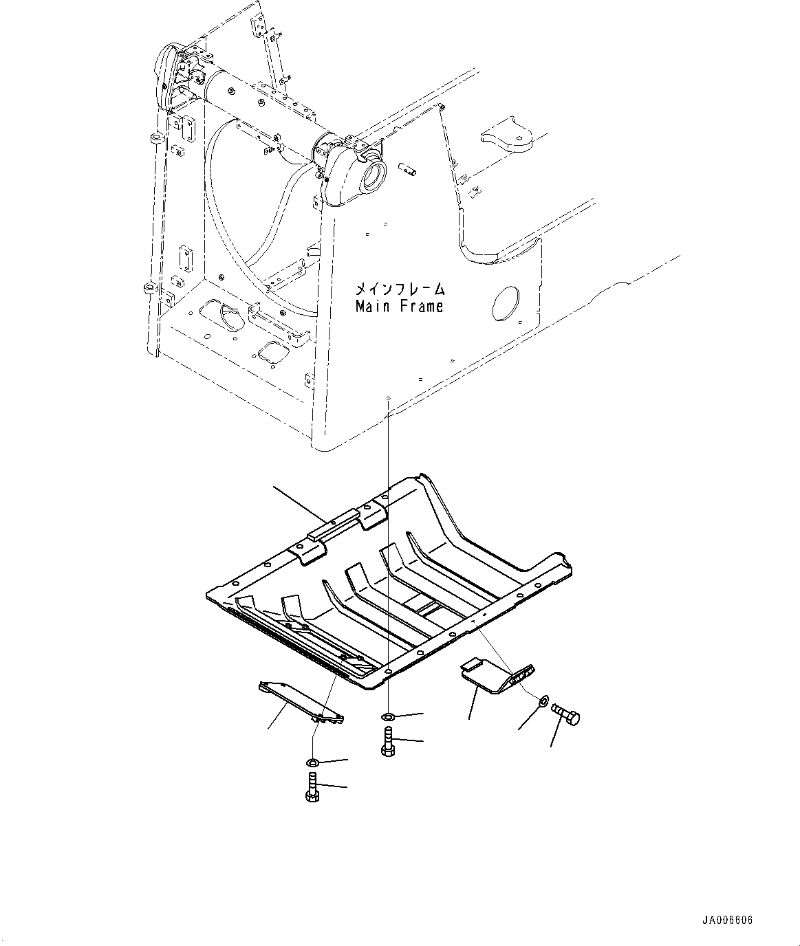 Схема запчастей Komatsu D65WX-17 - НИЖН. ЗАЩИТА (№-) НИЖН. ЗАЩИТА, HINGED