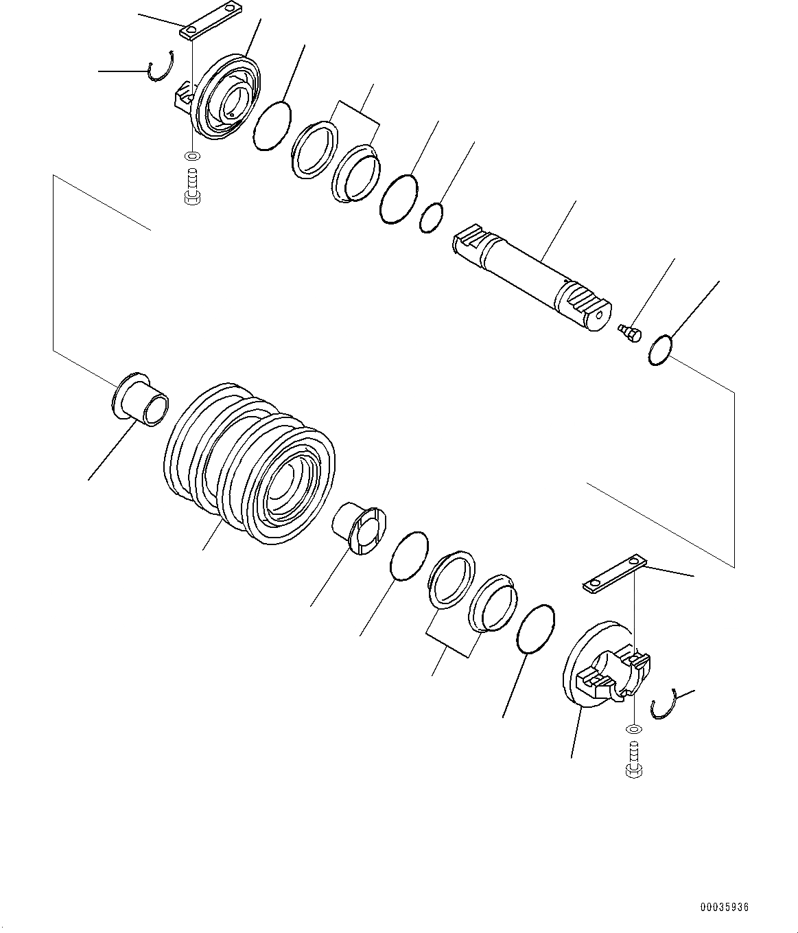 Схема запчастей Komatsu D65WX-17 - ОПОРНЫЙ КАТОК, ДВОЙН. РОЛИК (№-) ОПОРНЫЙ КАТОК, С PLUS ТИП ГУСЕНИЦЫ