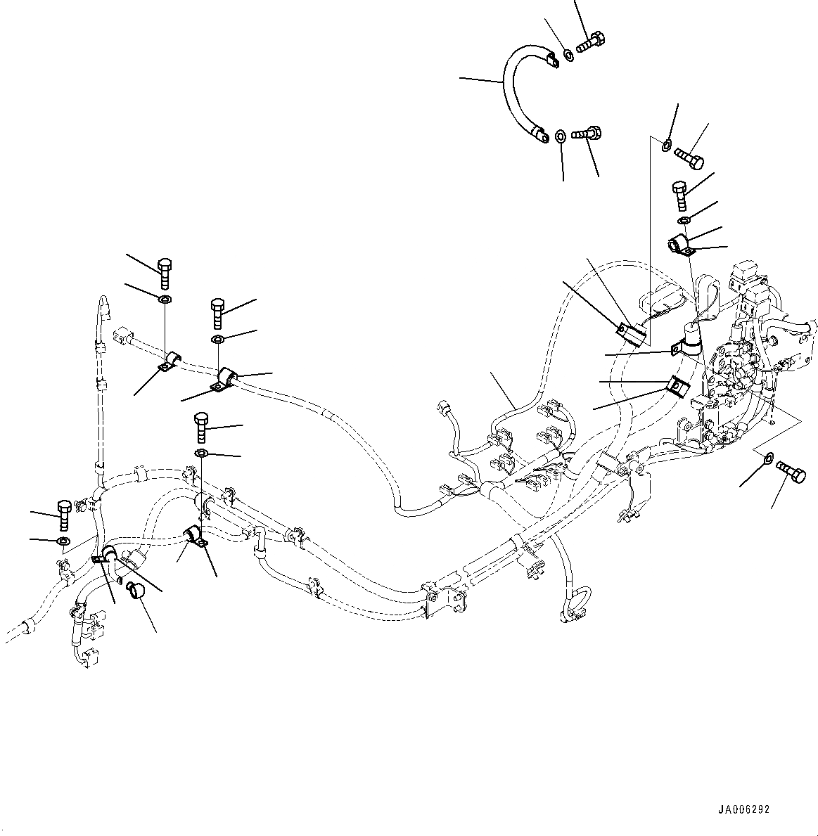 Схема запчастей Komatsu D65PX-17 - ЭЛЕКТРИЧ. ПРОВОДКА, КРЕПЛЕНИЕ (№-) ЭЛЕКТРИЧ. ПРОВОДКА, С D MACHINE УПРАВЛ-Е ЗАГЛУШКА И PLAY