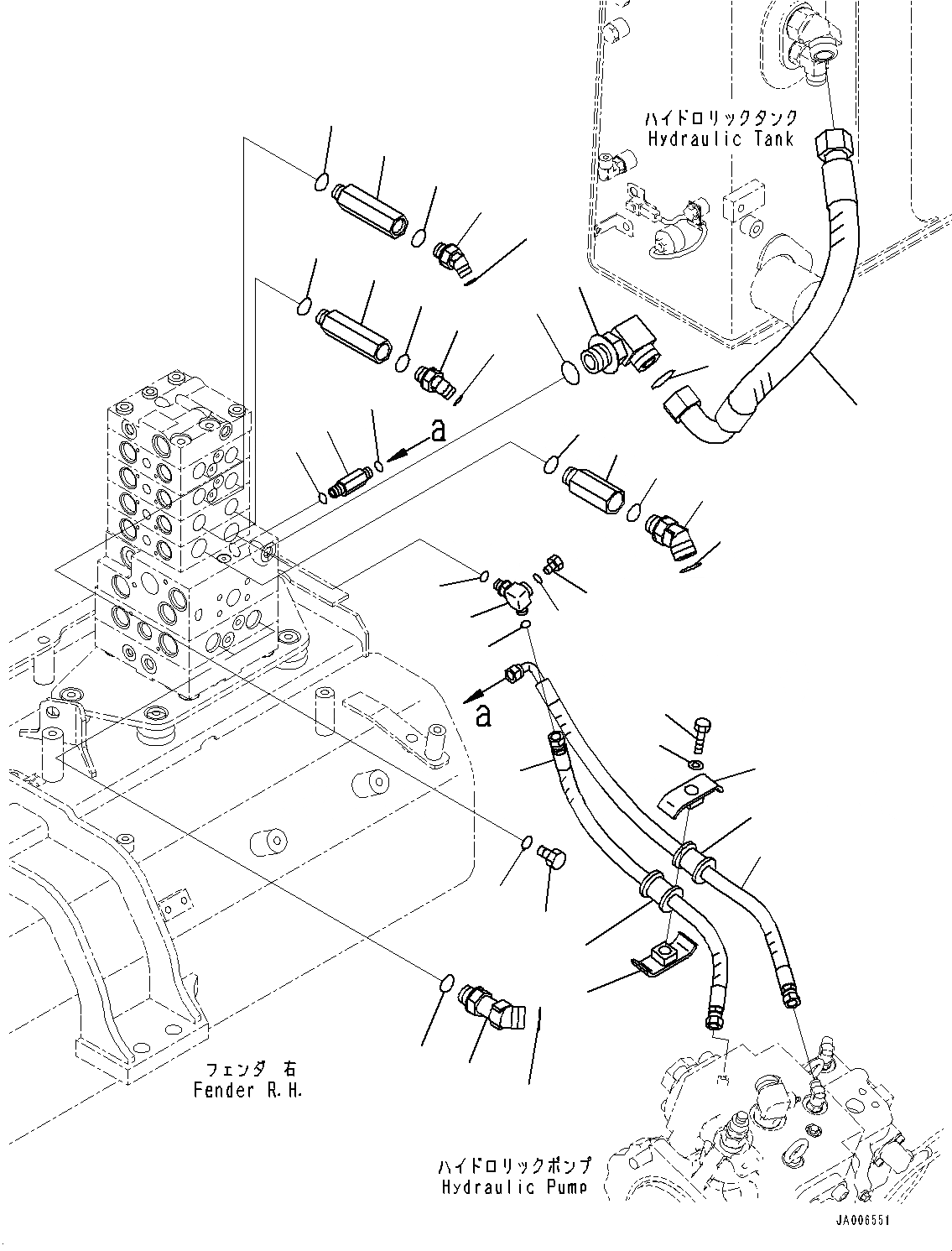 Схема запчастей Komatsu D65PX-17 - КРЫЛО, КЛАПАН PPCТРУБЫ (№-) КРЫЛО, ПОВОРОТН. ОТВАЛ С ИЗМ. УГЛОМ DOZER, ВНУТР. РАМА, АККУМУЛЯТОР, PPC ТРУБЫ