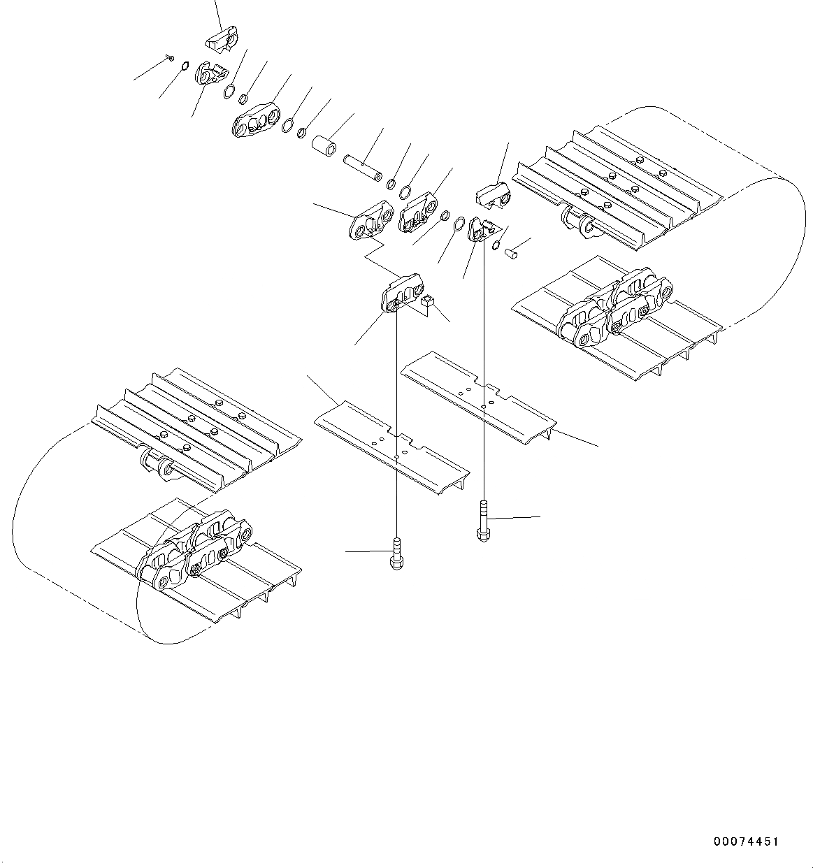 Схема запчастей Komatsu D65PX-17 - ГУСЕНИЦЫ ASSEMBLY (№-) ГУСЕНИЦЫ ASSEMBLY, ОДИНОЧН. ГРУНТОЗАЦЕП SHOE, 9MM ШИР., УПЛОТНЕНИЕED И LUBRICATED ТИП, PLUS ТИП, 9 SET