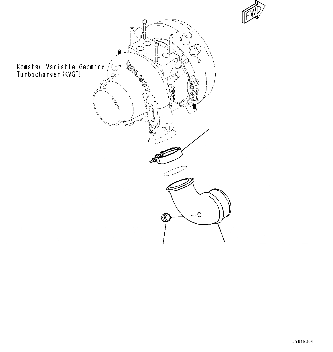 Схема запчастей Komatsu SAA6D114E-5B - ОТВОД ВЫХЛОПН. ГАЗОВ (№9-) ОТВОД ВЫХЛОПН. ГАЗОВ