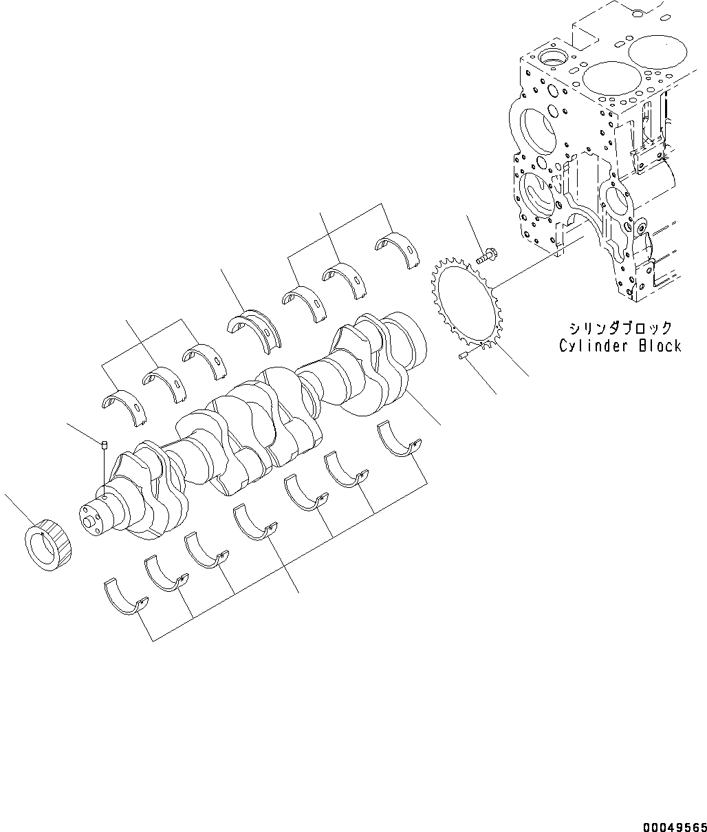 Схема запчастей Komatsu SAA6D114E-5B - КОЛЕНВАЛ (№9-) КОЛЕНВАЛ
