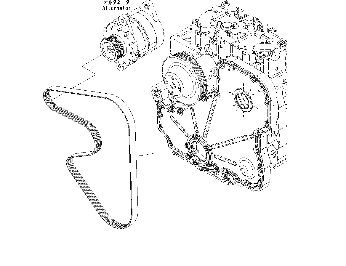 Схема запчастей Komatsu SAA6D114E-5B - ПРИВОД ВОДЯН. ПОМПЫ РЕМЕНЬ (№9-) ПРИВОД ВОДЯН. ПОМПЫ РЕМЕНЬ, ДЛЯ AMP. ГЕНЕРАТОР