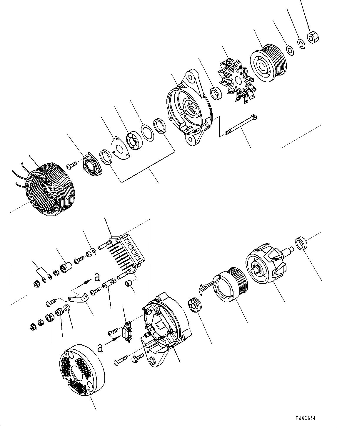 Схема запчастей Komatsu SAA6D114E-5B - ГЕНЕРАТОР (№9-9) ГЕНЕРАТОР, AMP