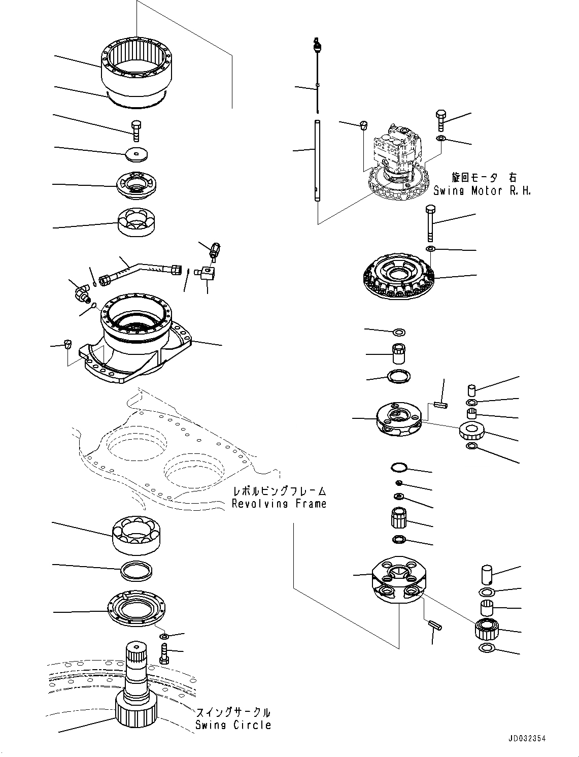 Схема запчастей Komatsu PC650LC-8E0 - МЕХАНИЗМ ПОВОРОТА И МОТОР, ПРАВ. (№-) МЕХАНИЗМ ПОВОРОТА И МОТОР