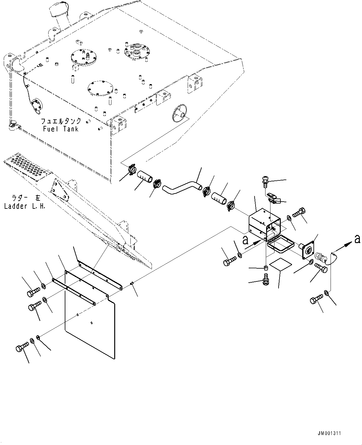 Схема запчастей Komatsu WA900-3E0 - ТОПЛИВН. БАК., УДАЛЕНН. FILL (№9-) ТОПЛИВН. БАК.