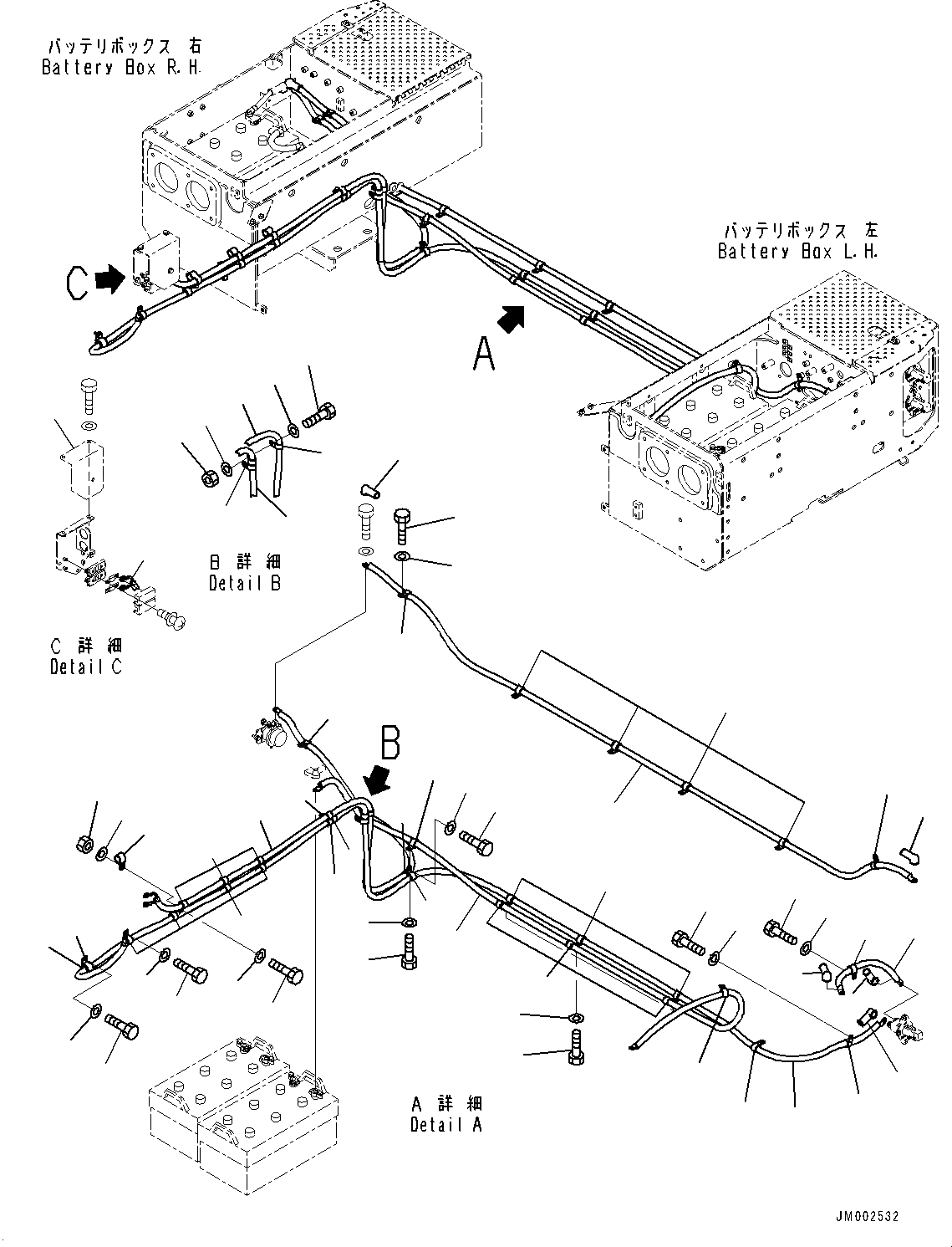 Схема запчастей Komatsu WA900-3E0 - ЗАДН. ПРОВОДКА, ISOLATOR (№9-) ЗАДН. ПРОВОДКА