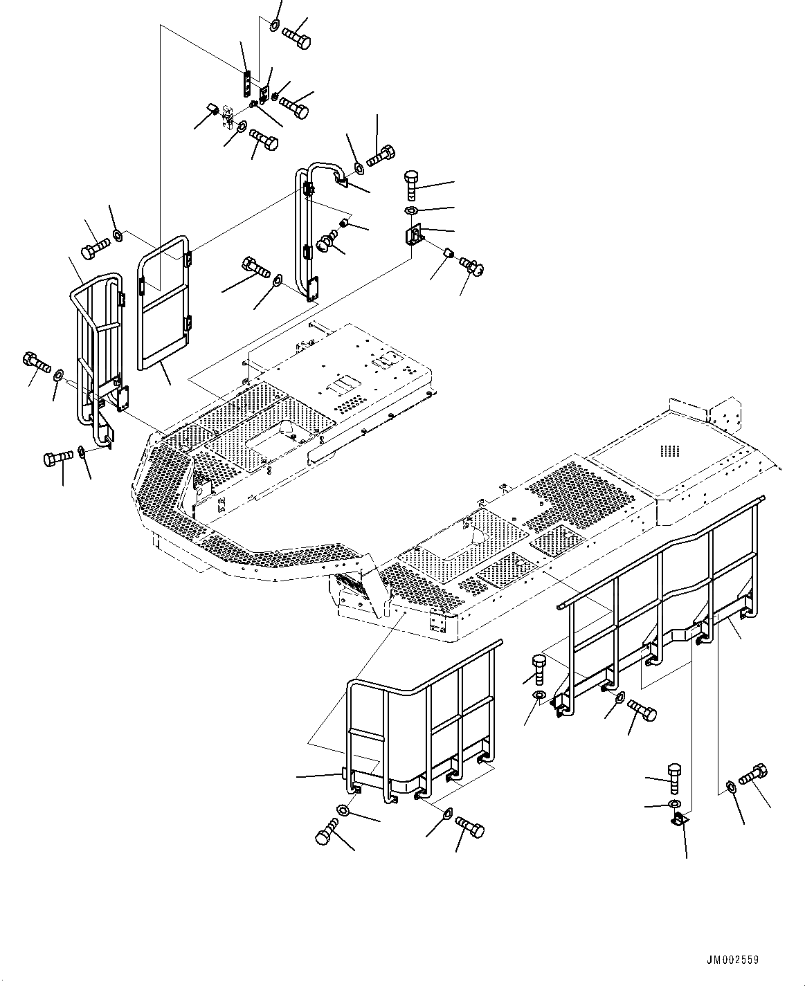 Схема запчастей Komatsu WA900-3E0 - HANDRAIL,  (№9-) HANDRAIL