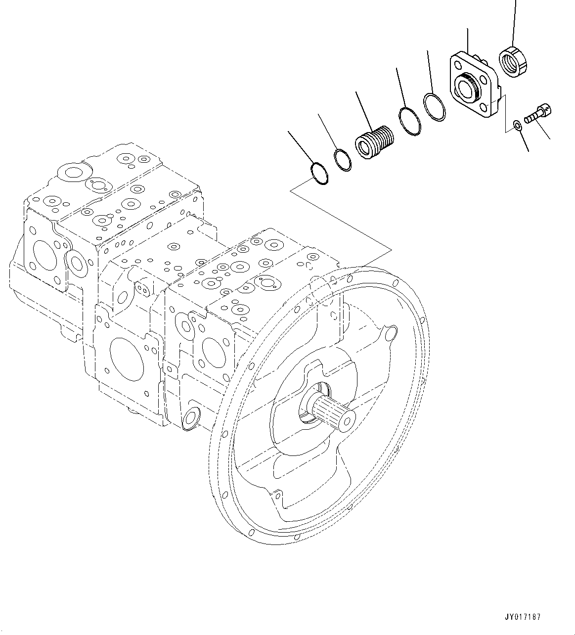 Схема запчастей Komatsu PC490LC-10 - ПОРШЕНЬ НАСОС, ВНУТР. ЧАСТИ (/7) (№8-) ПОРШЕНЬ НАСОС