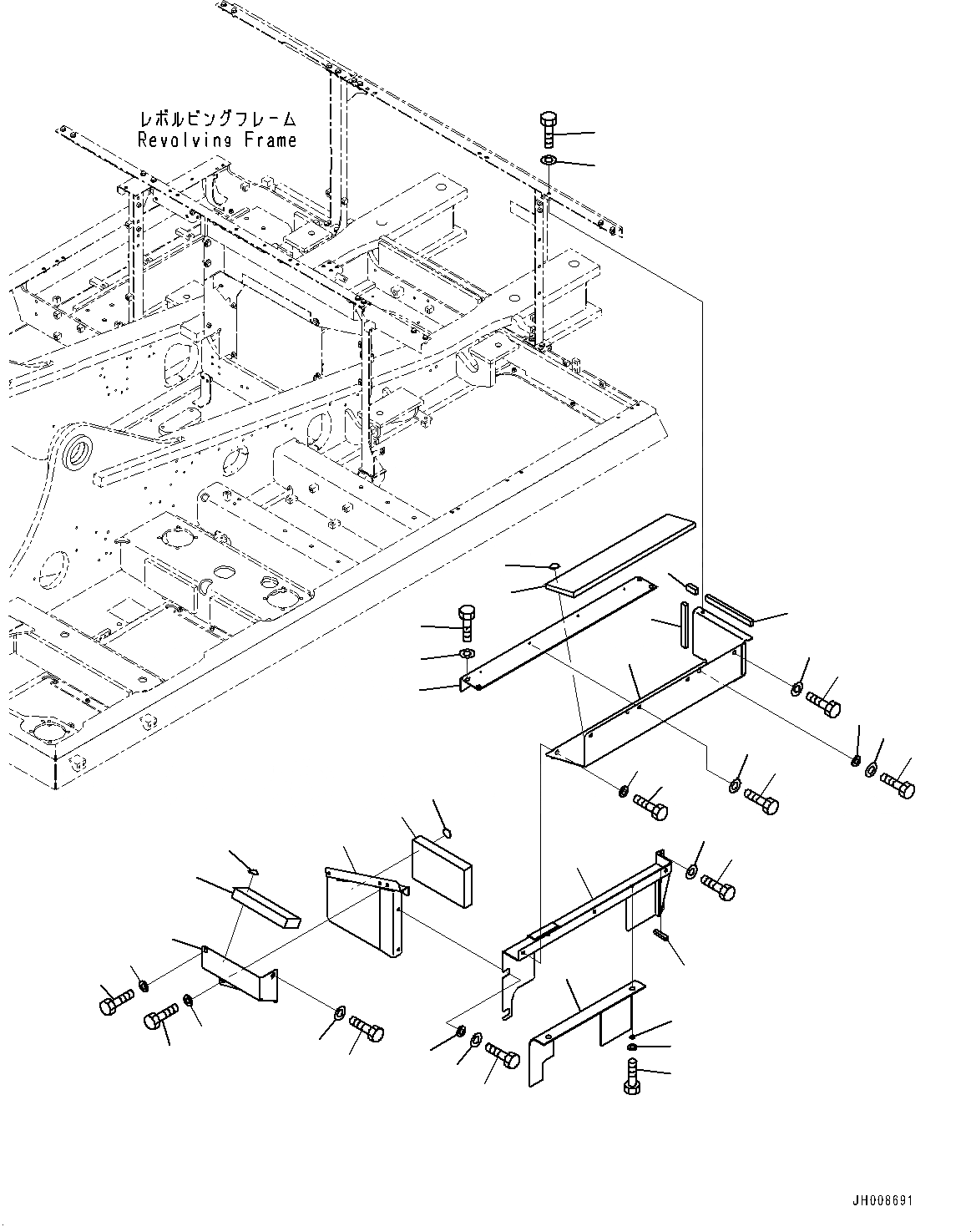 Схема запчастей Komatsu PC490LC-10 - КАБИНА ПЕРЕГОРОДКА., (/) (№8-) КАБИНА ПЕРЕГОРОДКА.