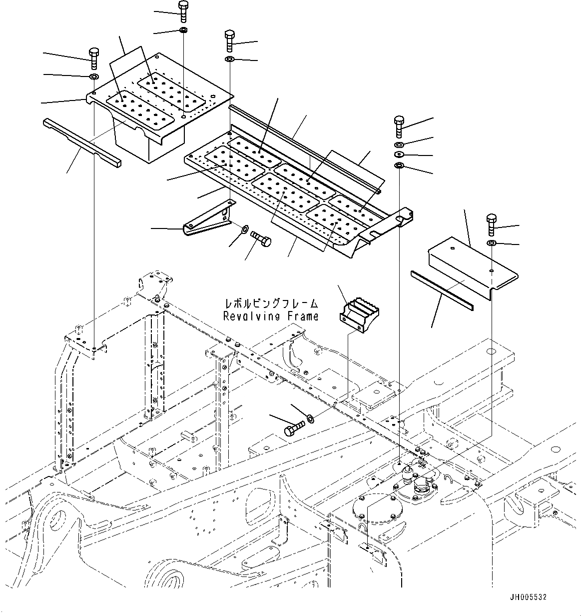 Схема запчастей Komatsu PC490LC-10 - КАБИНА КРЫШКА(№8-) КАБИНА COVER