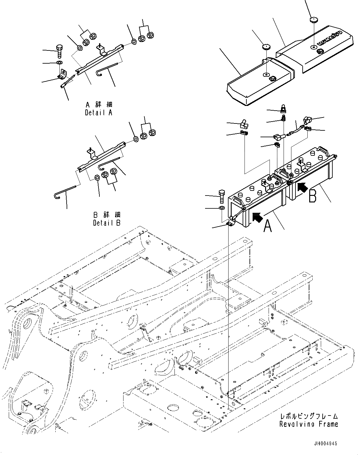 Схема запчастей Komatsu PC240LC-10 - АККУМУЛЯТОР (№9-) АККУМУЛЯТОР, ВЫСОК. ЕМК.