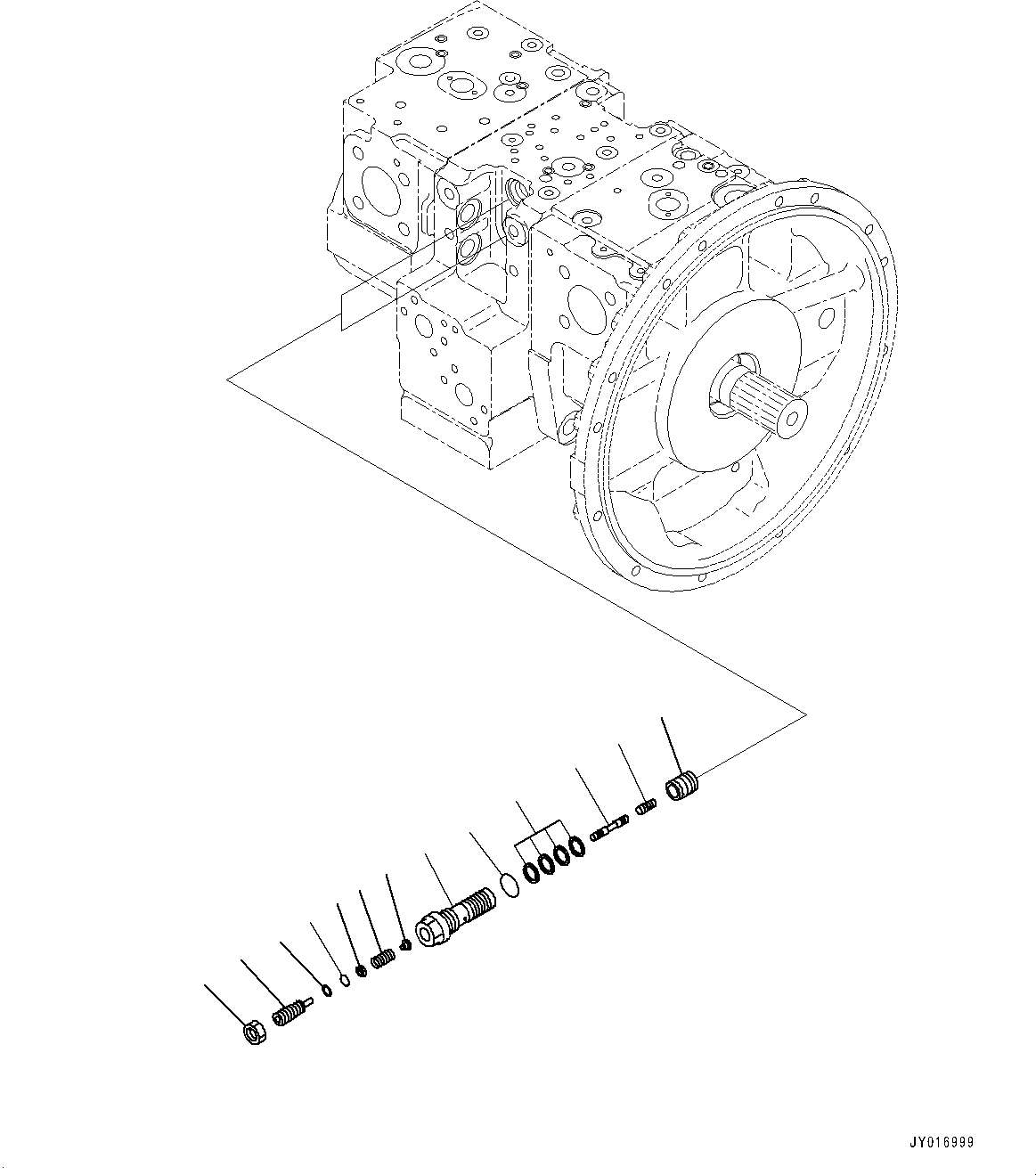 Схема запчастей Komatsu PC240LC-10 - ПОРШЕНЬ НАСОС, ВНУТР. ЧАСТИ (/) (№9-) ПОРШЕНЬ НАСОС