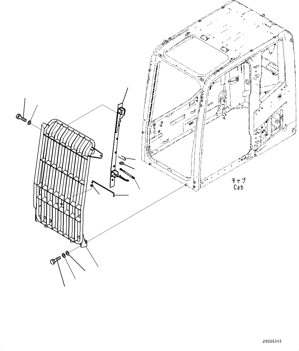 Схема запчастей Komatsu PC240LC-10 - ФРОНТАЛЬНАЯ ЗАЩИТА, (№97-) ФРОНТАЛЬНАЯ ЗАЩИТА, ПОЛН. ЗАЩИТА LV