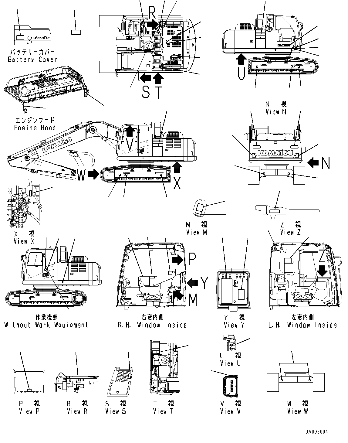 Схема запчастей Komatsu PC240LC-10 - МАРКИРОВКА, (№9-9) МАРКИРОВКА, АНГЛ., KUK, ДЛЯ СТРАН ЕС БЕЗОПАСН. REGULATION