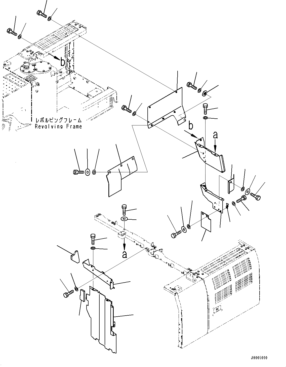 Схема запчастей Komatsu PC290LC-10 - ПЕРЕГОРОДКА., (/) (№-) ПЕРЕГОРОДКА.