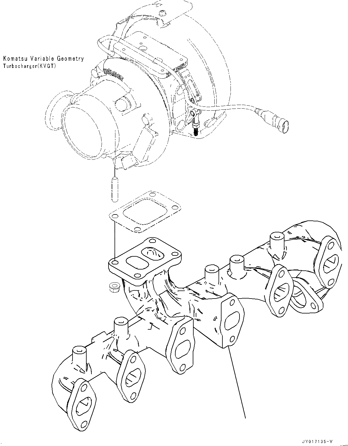 Схема запчастей Komatsu SAA6D107E-2B - ВЫПУСКНОЙ КОЛЛЕКТОР (№-) ВЫПУСКНОЙ КОЛЛЕКТОР