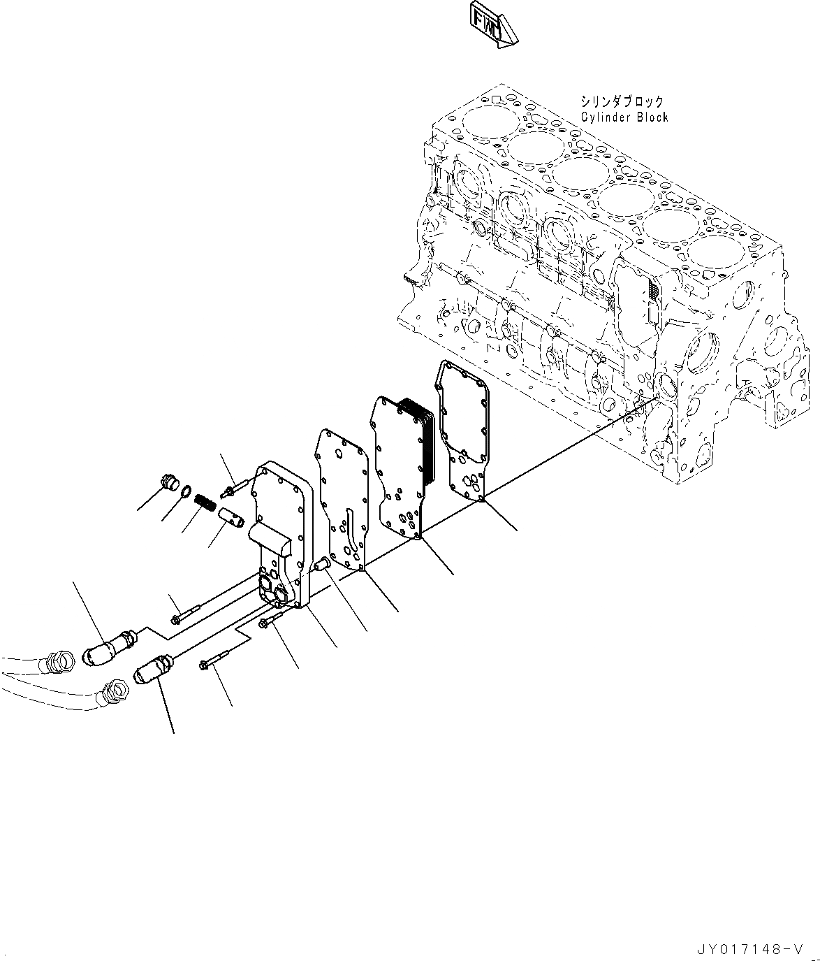 Схема запчастей Komatsu SAA6D107E-2B - ДВИГАТЕЛЬ МАСЛООХЛАДИТЕЛЬ (№-) ДВИГАТЕЛЬ МАСЛООХЛАДИТЕЛЬ