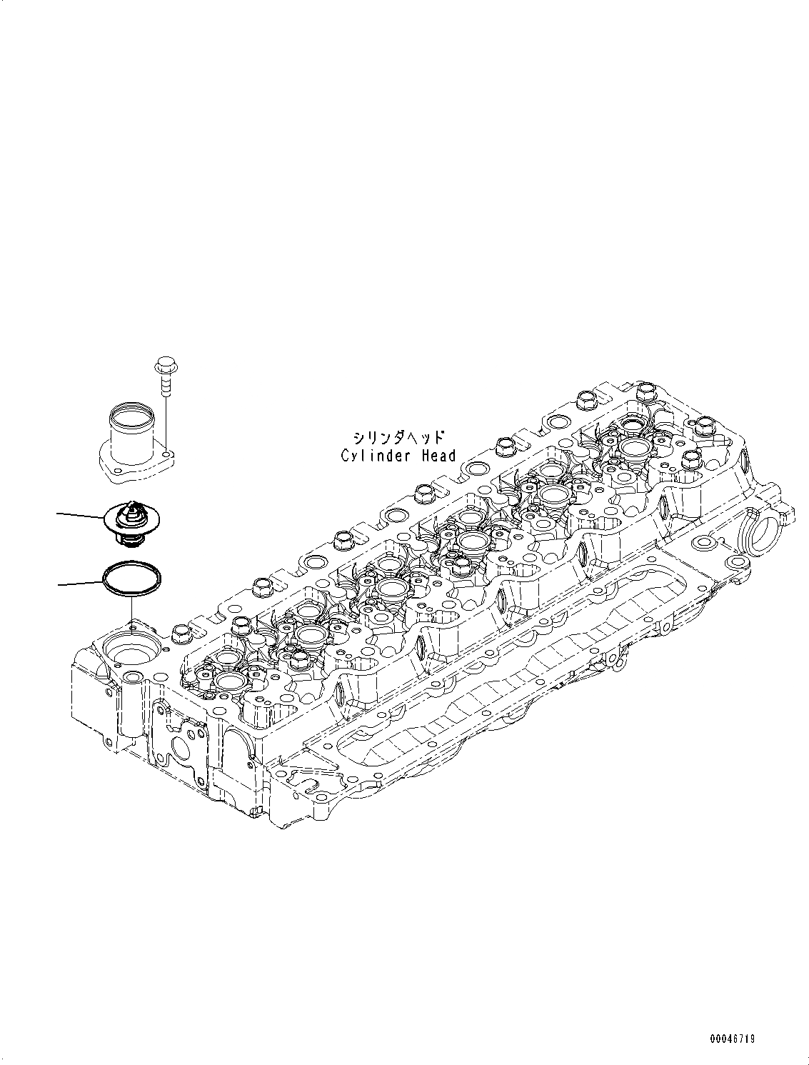 Схема запчастей Komatsu SAA6D107E-2B - ТЕРМОСТАТ (№-) ТЕРМОСТАТ