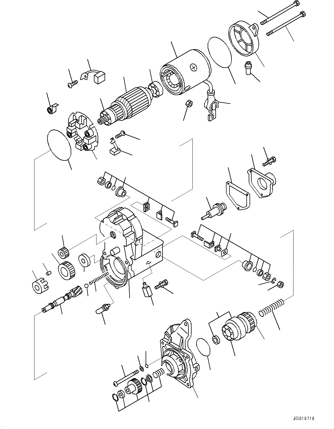 Схема запчастей Komatsu SAA6D107E-2B - СТАРТЕР (№-) СТАРТЕР, .KW