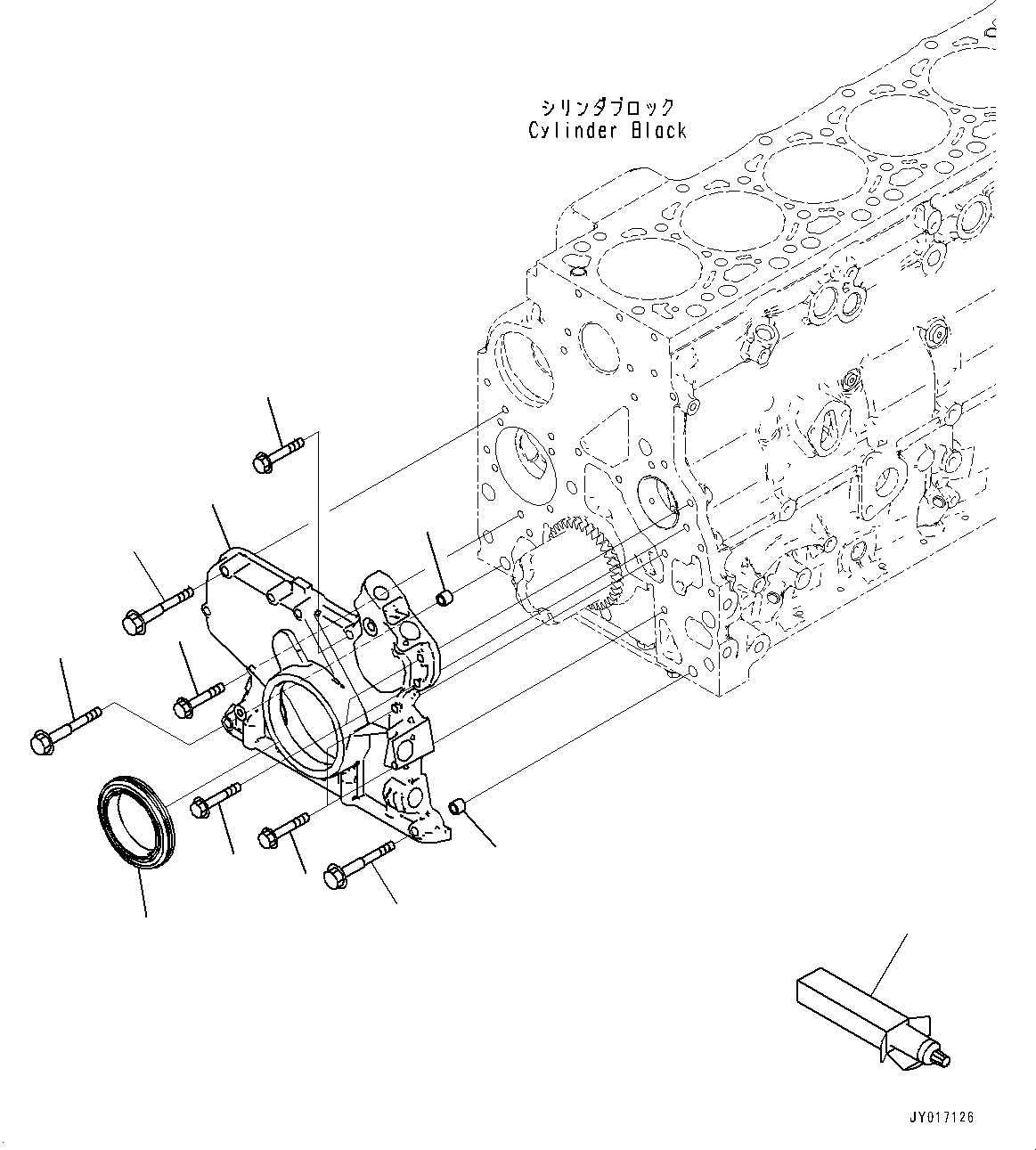 Схема запчастей Komatsu SAA6D107E-2B - ПЕРЕДН. ПРИВОД COVER ПЕРЕДН. ПРИВОД COVER