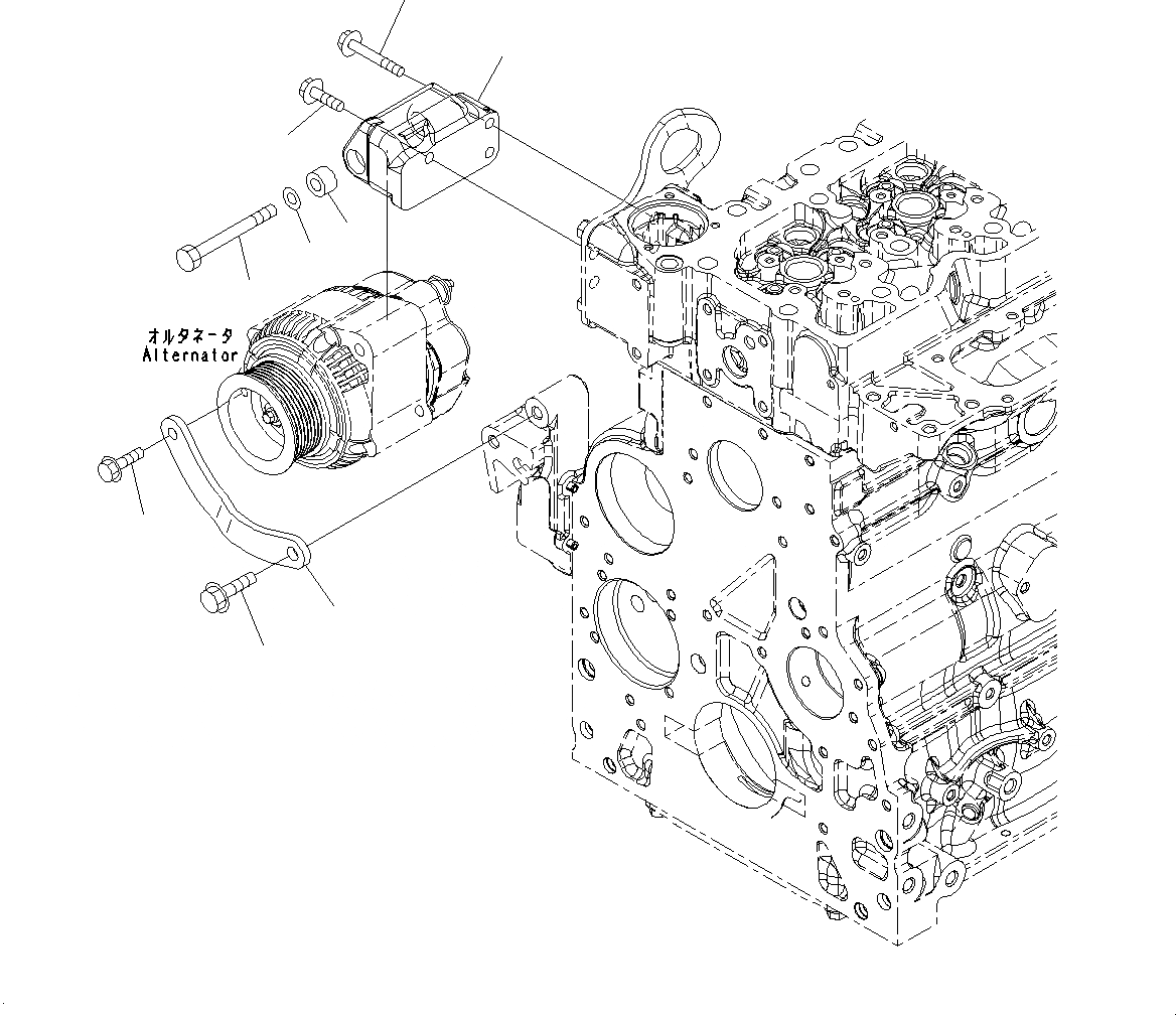 Схема запчастей Komatsu SAA6D107E-2B - КРЕПЛЕНИЕ ГЕНЕРАТОРА КРЕПЛЕНИЕ ГЕНЕРАТОРА