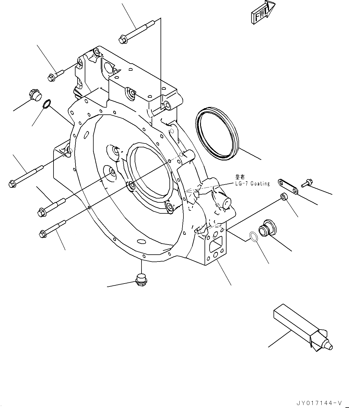 Схема запчастей Komatsu SAA6D107E-2A - КАРТЕР МАХОВИКА (№-) КАРТЕР МАХОВИКА