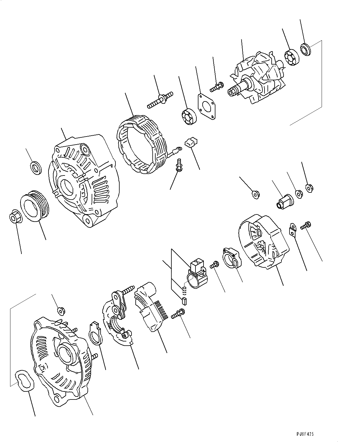 Схема запчастей Komatsu SAA6D107E-2A - ГЕНЕРАТОР, A (№-) ГЕНЕРАТОР