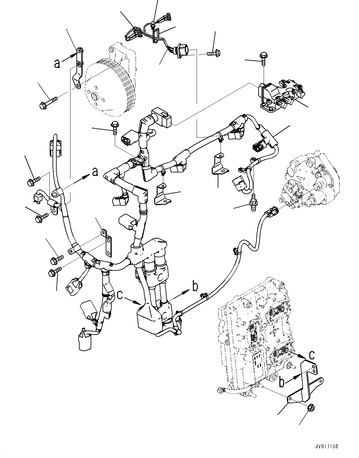 Схема запчастей Komatsu SAA6D107E-2A - ПРОВОДКА (№-) ПРОВОДКА