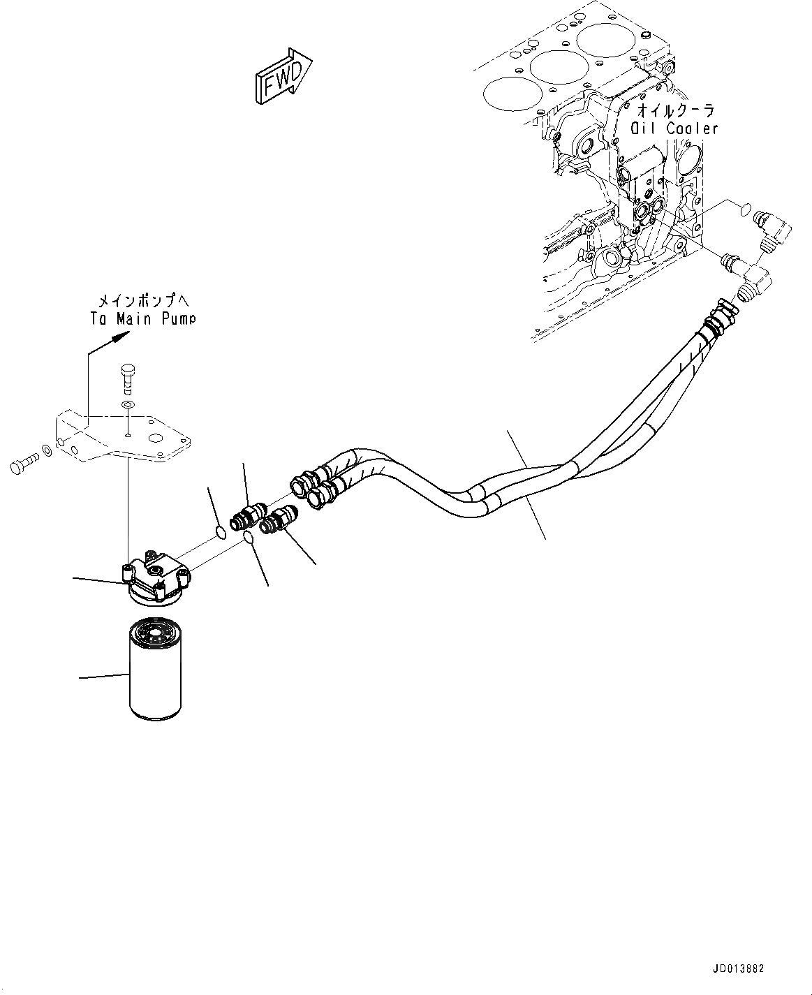 Схема запчастей Komatsu SAA6D107E-2A - ДВИГАТЕЛЬ МАСЛ. ФИЛЬТР И ТРУБЫ ДВИГАТЕЛЬ МАСЛ. ФИЛЬТР И ТРУБЫ