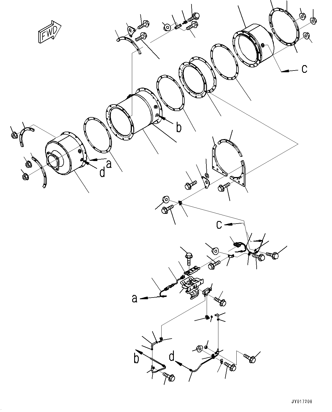 Схема запчастей Komatsu SAA6D125E-6B - KOMATSU DIESEL ЧАСТЬICULATE ФИЛЬТР. (KDPF) (№7-) KOMATSU DIESEL ЧАСТЬICULATE ФИЛЬТР. (KDPF)