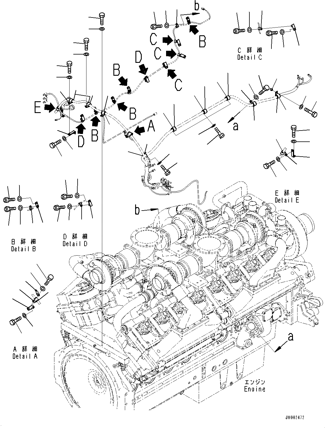 Схема запчастей Komatsu WA1200-6 - ЗАДН. ЭЛЕКТРИЧ. ПРОВОДКА, ДВИГАТЕЛЬ ПРОВОДКА КРЕПЛЕНИЕ (/) (№-8) ЗАДН. ЭЛЕКТРИЧ. ПРОВОДКА, БЕЗ ЗАДН.VIEW МОНИТОР