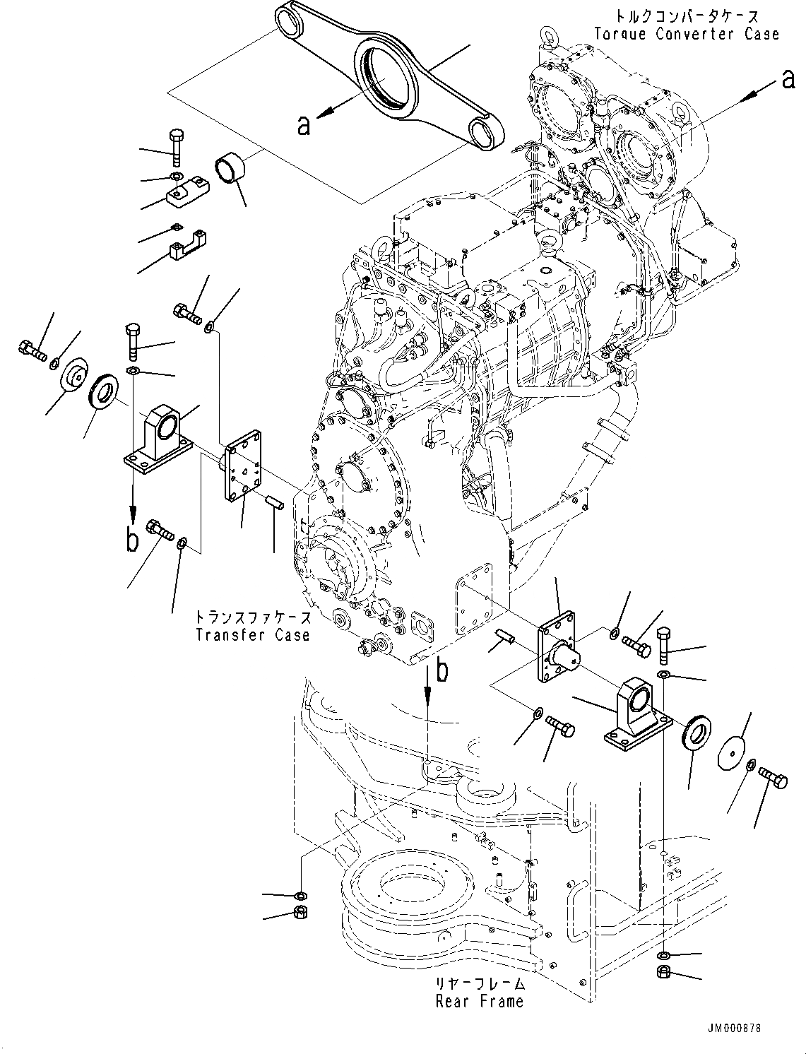 Схема запчастей Komatsu WA1200-6 - КРЕПЛЕНИЕ ТРАНСМИССИИ И ГИДРОТРАНСФОРМАТОРА(№-) ГИДРОТРАНСФОРМАТОР И ТРАНСМИССИЯ КРЕПЛЕНИЕ