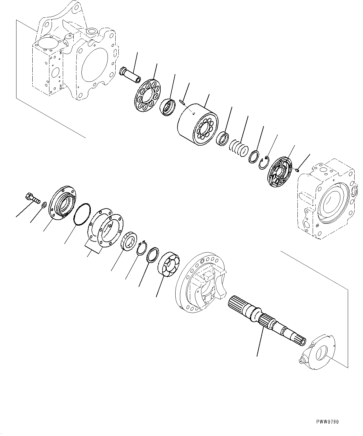 Схема запчастей Komatsu WA1200-6 - ГИДРАВЛ МАСЛ. ОСНОВН. НАСОС, NO. ПОГРУЗ. НАСОС (/) (№-) ГИДРАВЛ МАСЛ. ОСНОВН. НАСОС