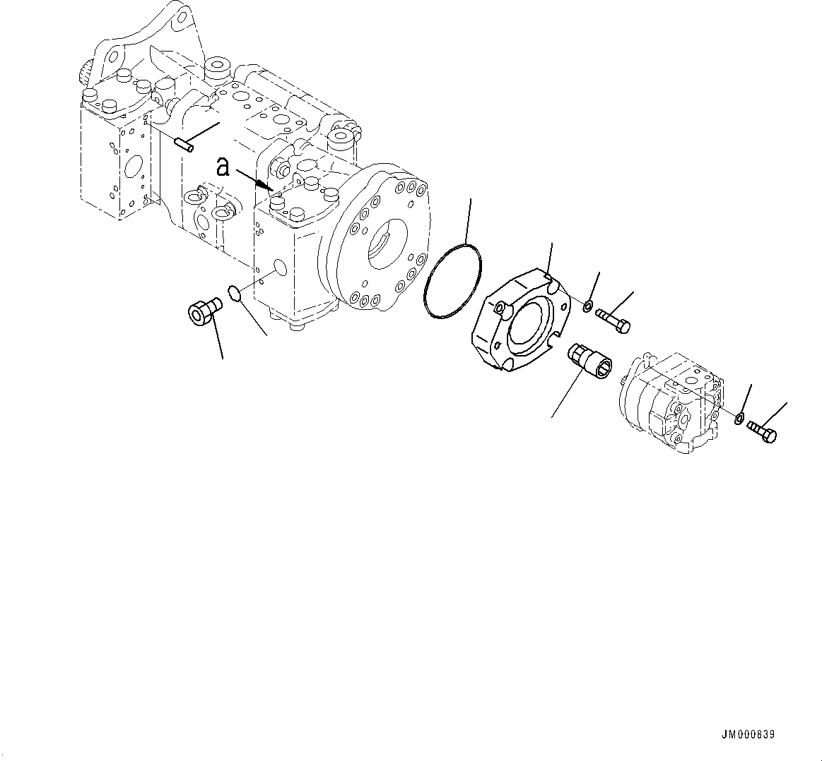 Схема запчастей Komatsu WA1200-6 - ГИДРАВЛ МАСЛ. ОСНОВН. НАСОС, NO. ПОГРУЗ. НАСОС (/) (№-) ГИДРАВЛ МАСЛ. ОСНОВН. НАСОС